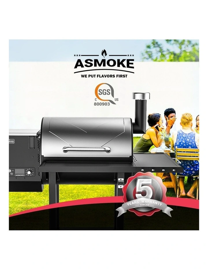 Asmoke Large Wood Pellet Grill & Smoker, Digital Control, 8-in-1 image 2