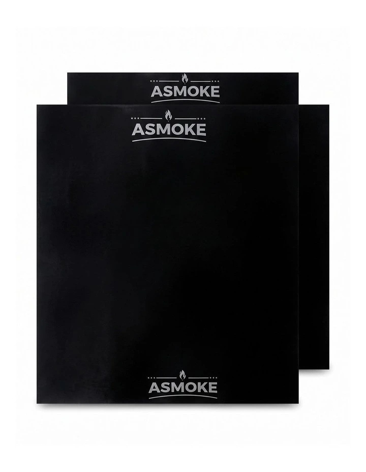 ASMOKE Premium Copper & Black BBQ Grill Mats 2-Pack, Non-Stick PTFE Coating image 1