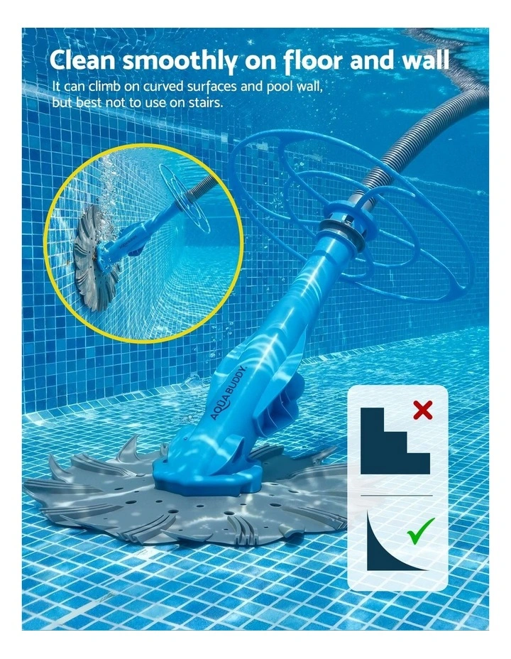 Aqua Buddy Vacuum Pool Cleaner Automatic Swimming Pool Floor Climb Wall Grey image 6