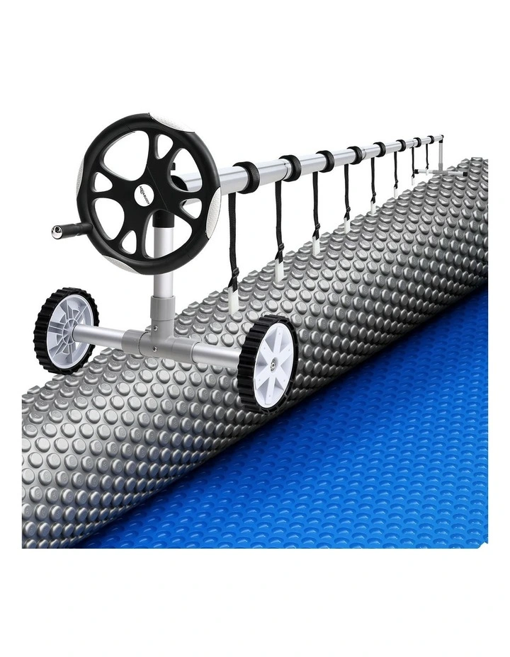 Aqua Buddy Pool Cover 600 Micron 7x4m w/ Roller 5.55m Swimming Pools Sliver Solar Blanket image 3