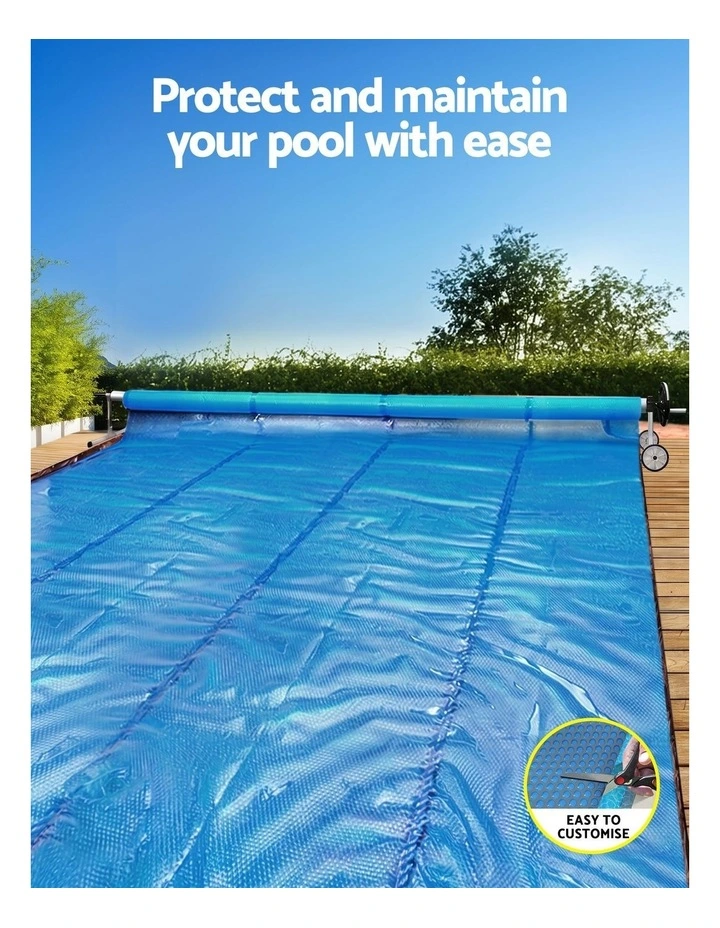 Aqua Buddy Pool Cover 600 Micron 7x4m w/ Roller 5.55m Swimming Pools Sliver Solar Blanket image 4