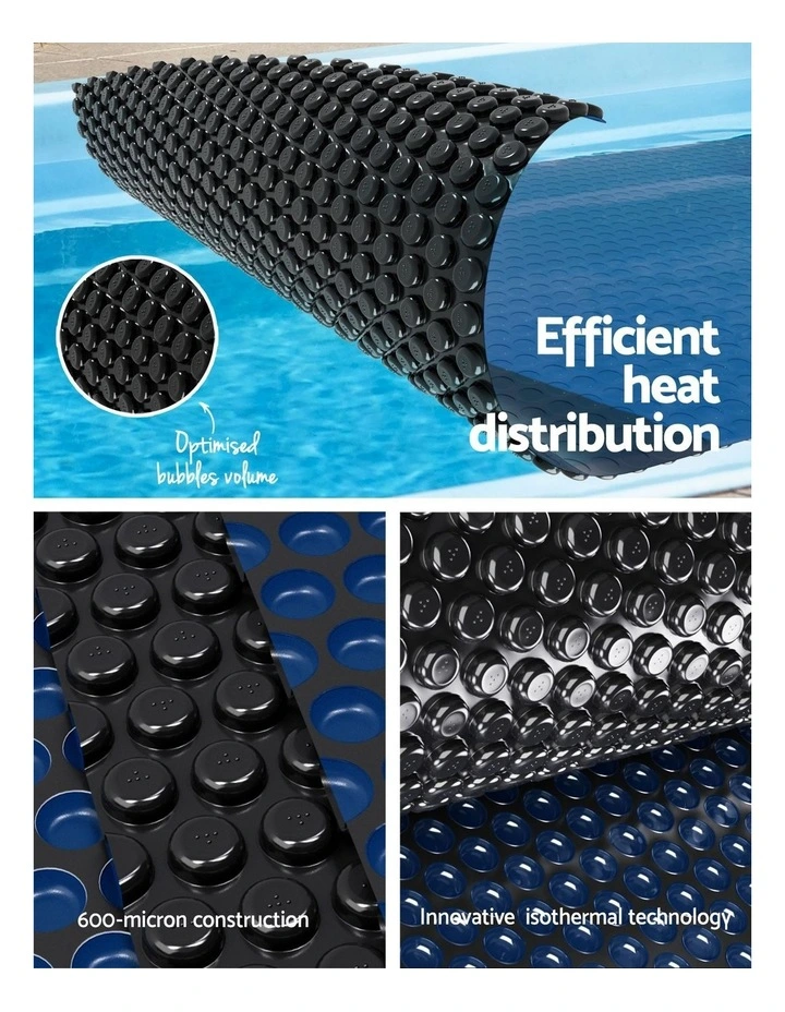 Aqua Buddy Pool Cover 600 Micron 8x4.2m w/ Roller 5.55m Swimming Pools Black Solar Blanket image 5