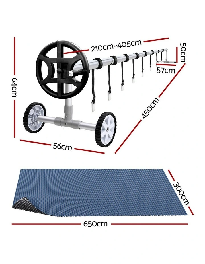 Aqua Buddy Pool Cover 500 Micron 6.5x3m w/ Roller 4m Swimming Pools Black Solar Blanket image 2