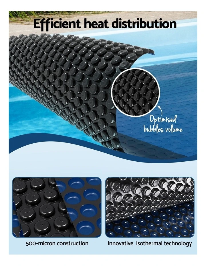 Aqua Buddy Pool Cover 500 Micron 8.5x4.2m w/ Roller 5.55m Swimming Pools Black Solar Blanket image 5