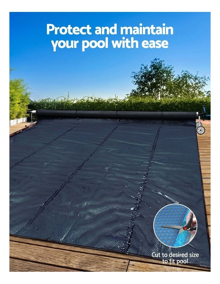 Aqua Buddy Pool Cover 600 Micron 8x4.2m w/ Blue Roller 5.55m Swimming Pools Black Solar Blanket image 4