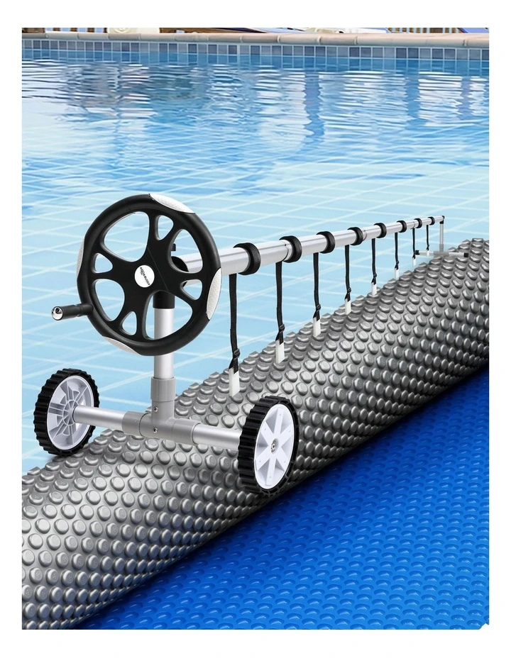 Aqua Buddy Pool Cover 600 Micron 9.5x5m w/ Roller 5.55m Swimming Pools Sliver Solar Blanket image 6