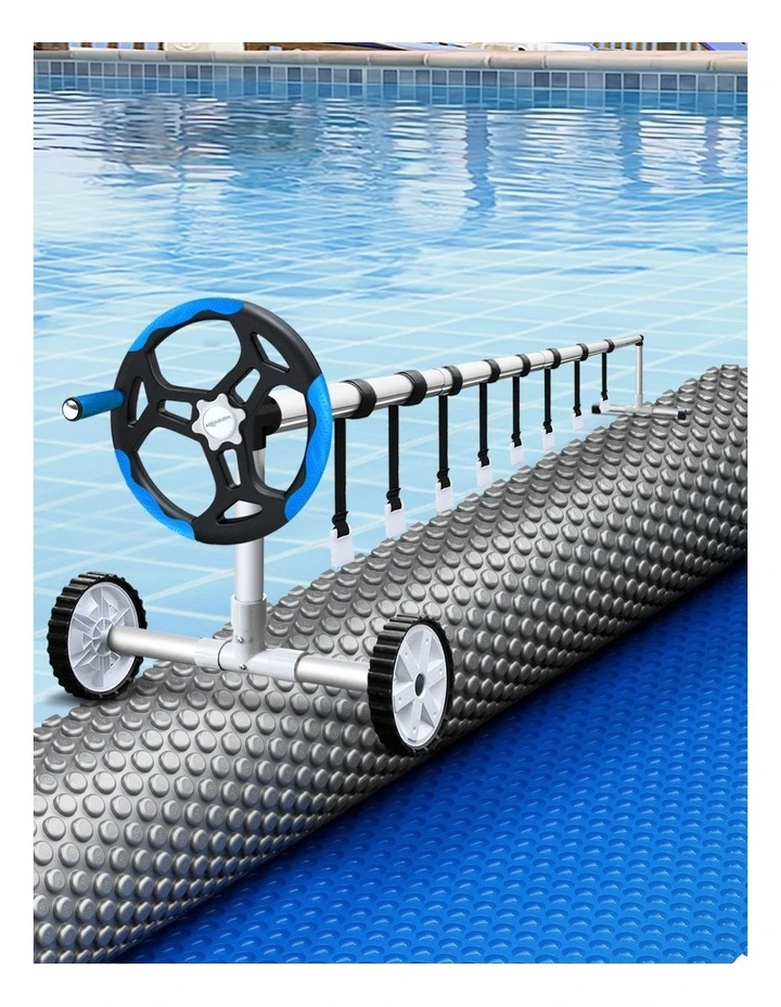 Aqua Buddy Pool Cover 600 Micron 9.5x5m w/ Blue Roller 5.55m Swimming Pools Sliver Solar Blanket image 6