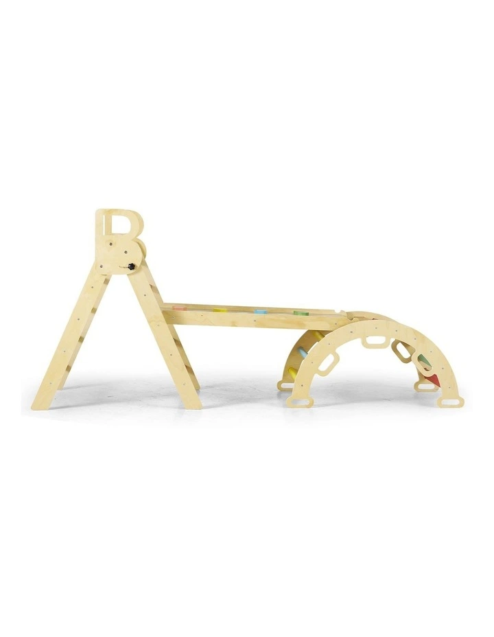 PlayPals 7-In-1 Pikler Triangle Set Wooden Montessori Climbing Toys Kids Climber image 2