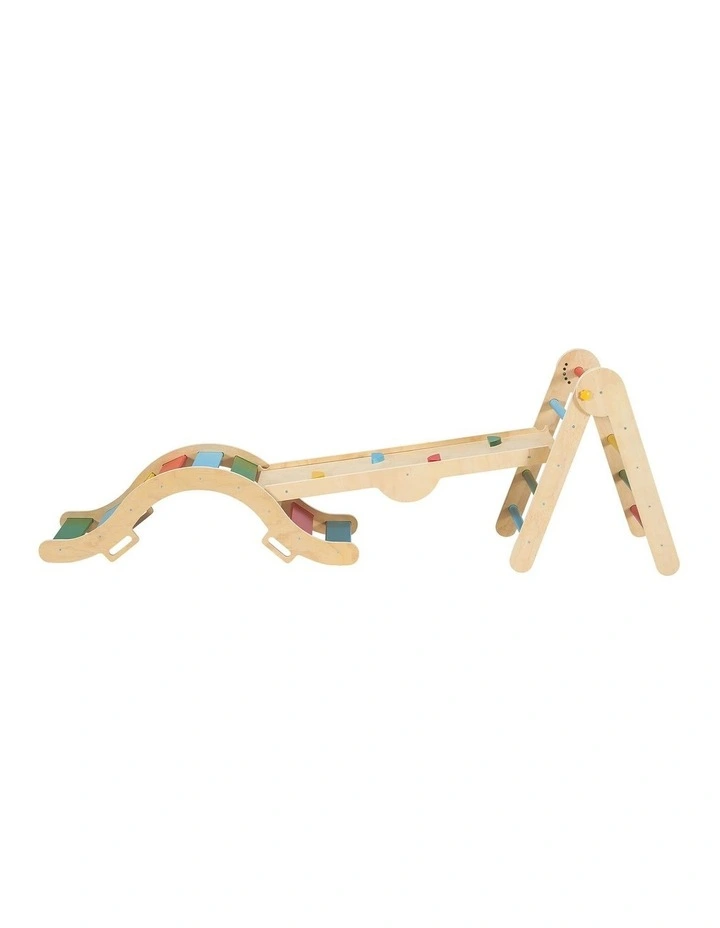 PlayPals 6-In-1 Pikler Triangle Set Foldable Montessori Climbing Toys Wooden image 2