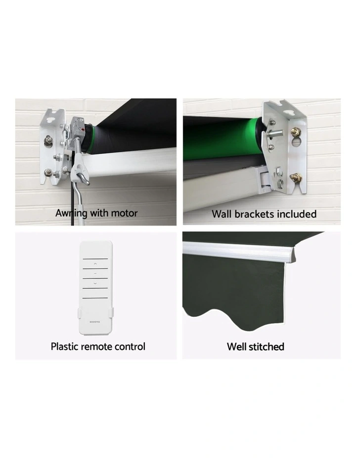 Instahut Retractable Folding Arm Awning Motorised Sunshade 5Mx3M Grey image 6