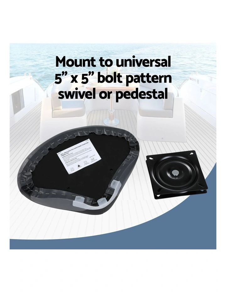 Seamanship Stand Up Lean Boat Seats Casting Fishing Seat Swivel 8cm Padding Grey image 5