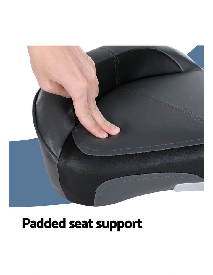 Seamanship Stand Up Lean Boat Seats Casting Fishing Seat Swivel 8cm Padding Grey image 7