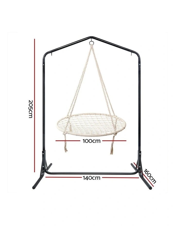 Gardeon Hammock Chair with Stand Nest Web Outdoor Swing 100cm image 4