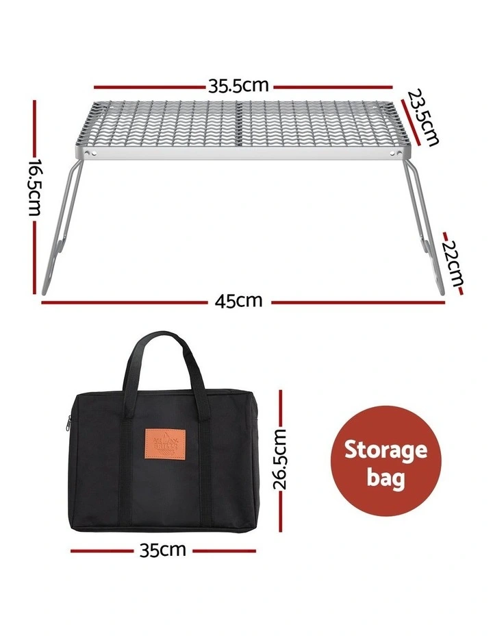 Grillz Portable BBQ Grill Charcoal Smoker Foldable Camping Outdoor image 4