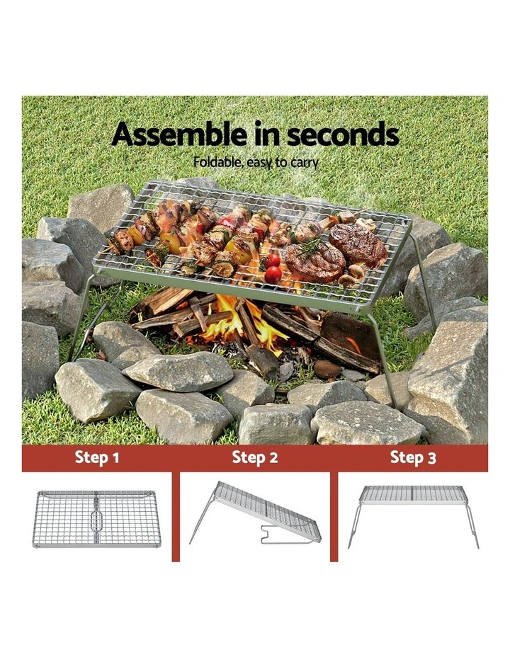 Grillz Portable BBQ Grill Charcoal Smoker Foldable Camping Outdoor image 5