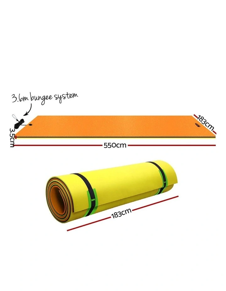 Weisshorn Floating Water Mat Camping Pad 5.5x1.8m Foam Pad Swimming Pool Island Platform image 4