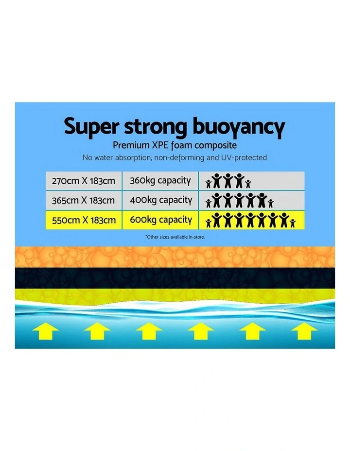 Weisshorn Floating Water Mat Camping Pad 5.5x1.8m Foam Pad Swimming Pool Island Platform image 6