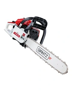 Giantz Chainsaw Petrol 58CC 20 Bar Commercial E-Start Pruning Chain Saw White