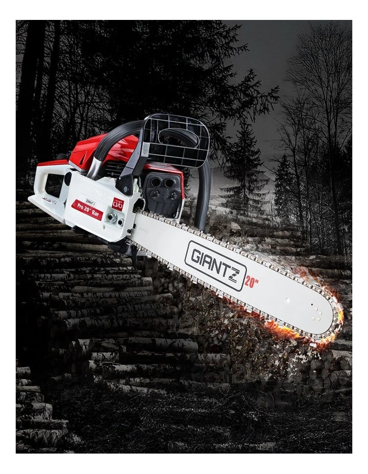 Giantz Chainsaw Petrol 58CC 20 Bar Commercial E-Start Pruning Chain Saw White image 3