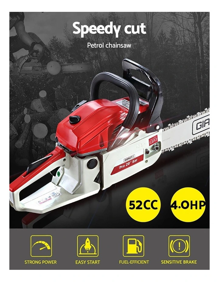 Giantz Chainsaw Petrol 58CC 20 Bar Commercial E-Start Pruning Chain Saw White image 5
