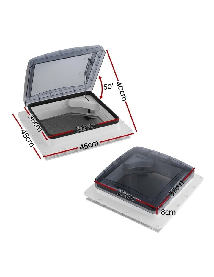 Weisshorn Caravan Roof Vent Air Exhaust Hatch RV Motorhome Camper White 400x400mm Open Size image 4