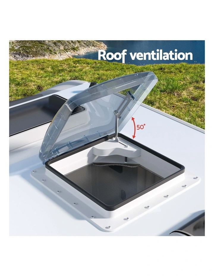 Weisshorn Caravan Roof Vent Air Exhaust Hatch RV Motorhome Camper White 400x400mm Open Size image 7
