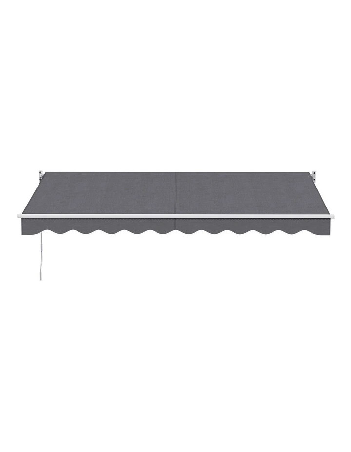 Instahut Retractable Folding Arm Awning Manual Sunshade 4.5Mx3M Grey image 2