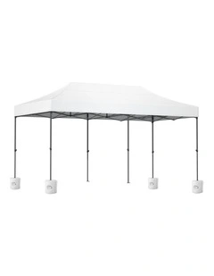 Instahut 3x6m Pop-Up Gazebo Folding Marquee Canopy with 4 Base Pods White