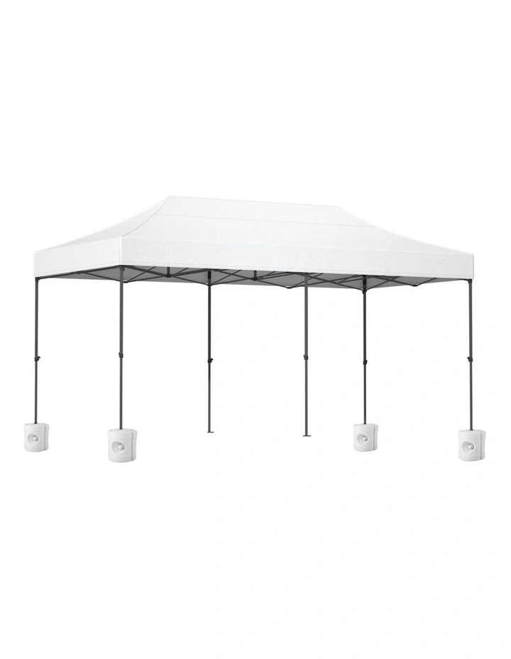Instahut 3x6m Pop-Up Gazebo Folding Marquee Canopy with 4 Base Pods White image 1