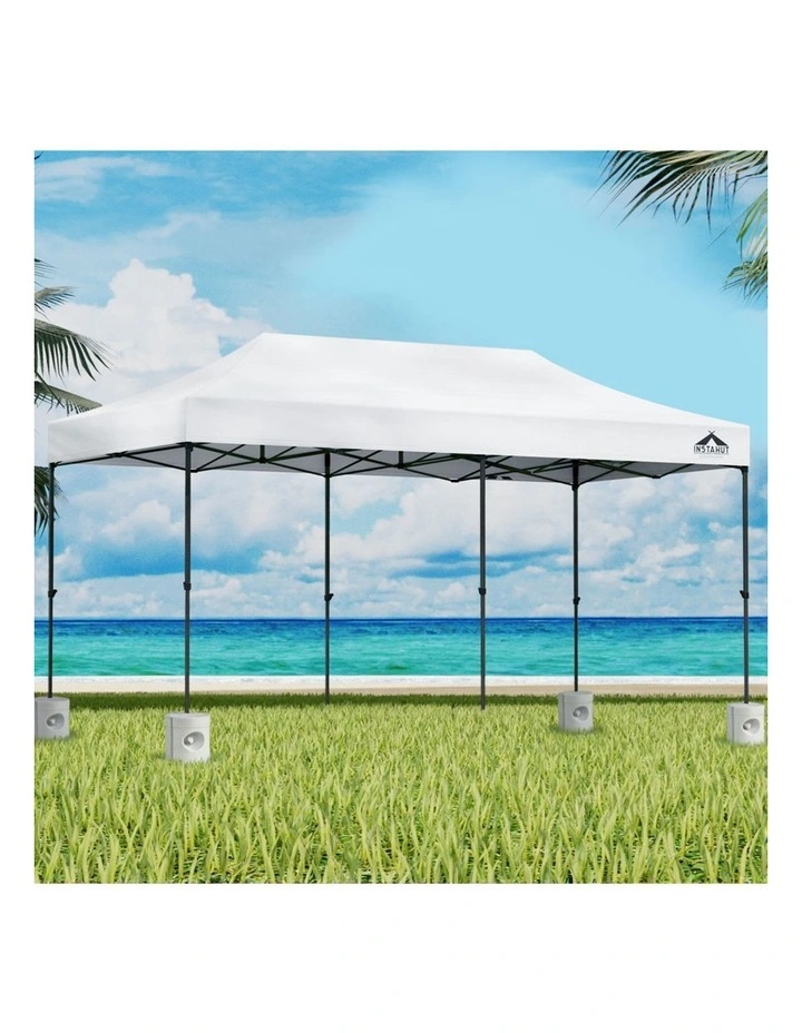 Instahut 3x6m Pop-Up Gazebo Folding Marquee Canopy with 4 Base Pods White image 3