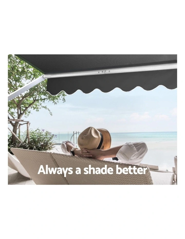 Instahut Window Fixed Pivot Arm Awning Patio Outdoor Blinds Retractable 2.8X2.1M image 5