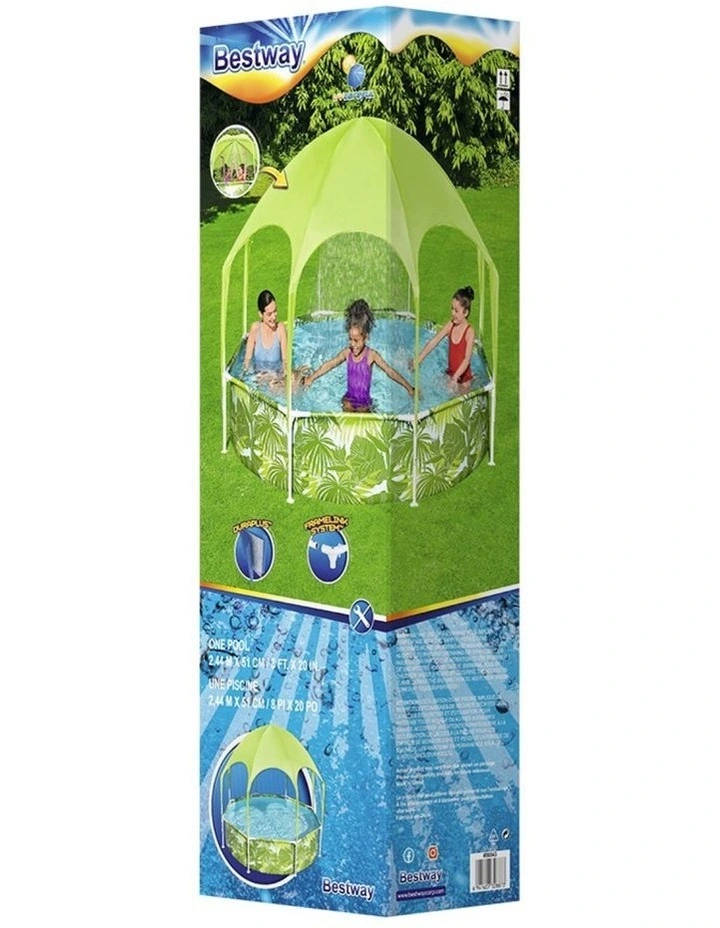 Bestway Kids Pool 244x51cm Steel Frame Swimming Play Pools Canopy 1688L image 4