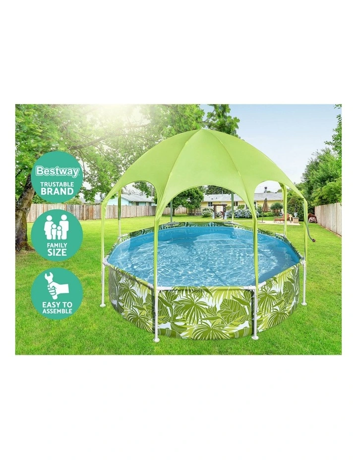 Bestway Kids Pool 244x51cm Steel Frame Swimming Play Pools Canopy 1688L image 5