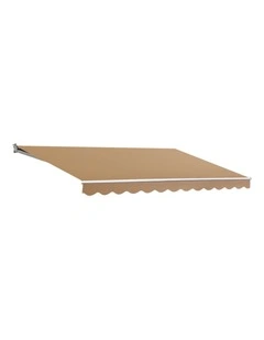 Instahut Retractable Folding Arm Awning Manual Sunshade 2.5Mx2M Beige