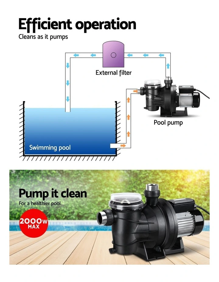 Giantz Pool Pump Swimming Water Pump 2000W Max. Circulation Filter Electric Spa image 6