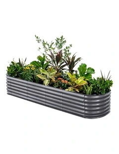 Green Fingers Garden Bed 320X80X56cm Oval Planter Box Raised Container Galvanised