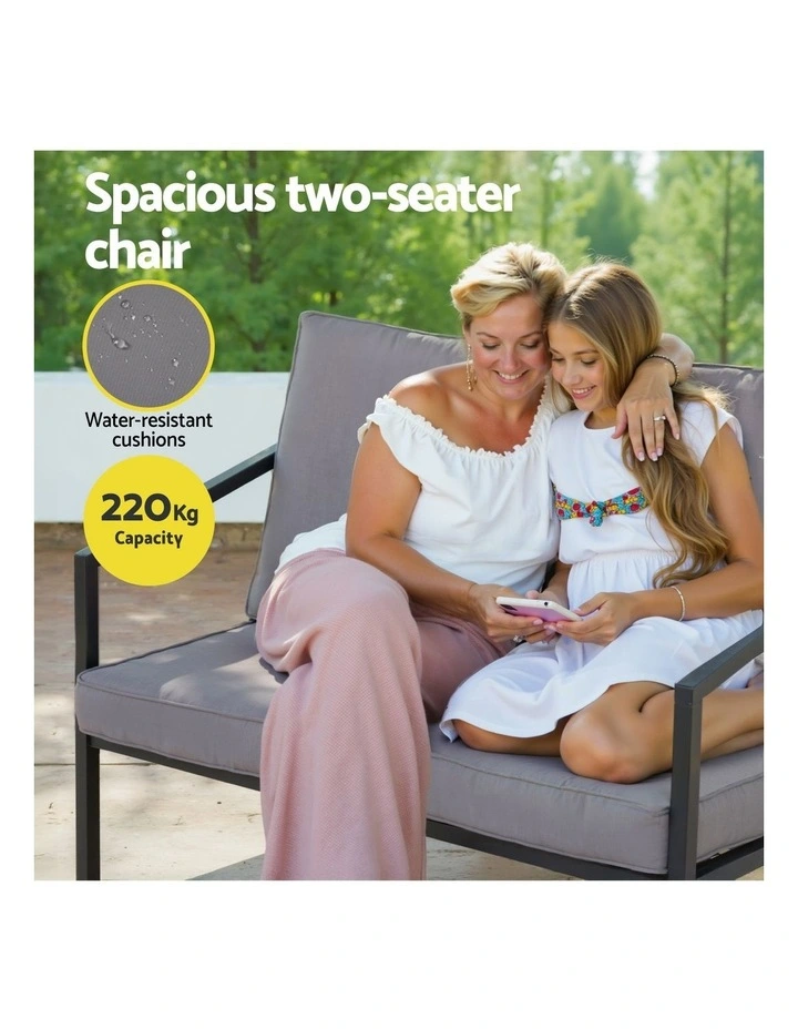 Gardeon 4 Seater Outdoor Sofa Set 4PCS Table Chair Setting Patio Furniture image 5