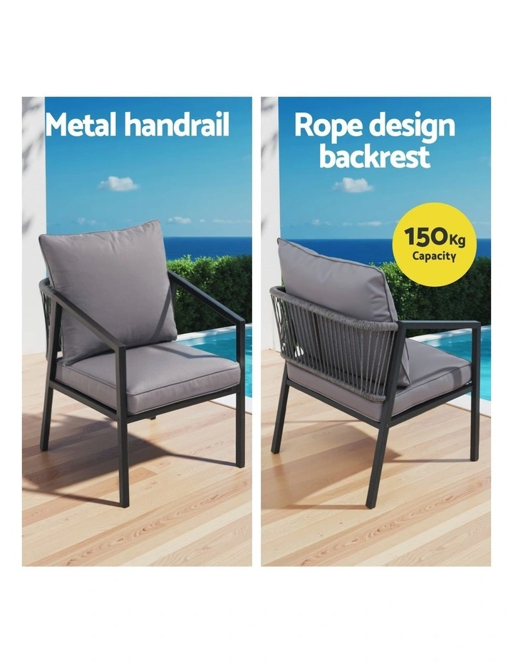 Gardeon 4 Seater Outdoor Sofa Set 4PCS Table Chair Setting Patio Furniture image 6