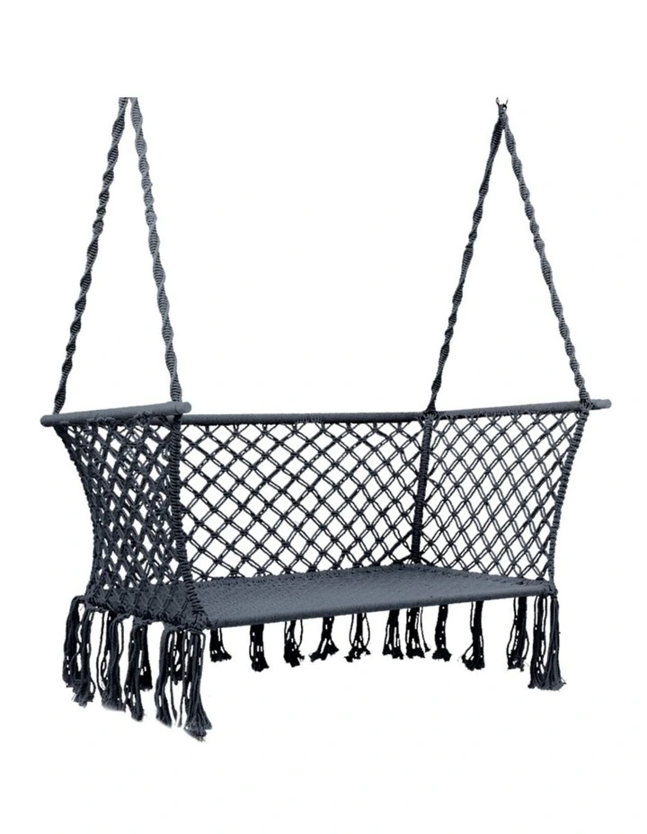 Gardeon Hammock Chair Outdoor Portable Camping Hammocks 2 Person Grey image 1