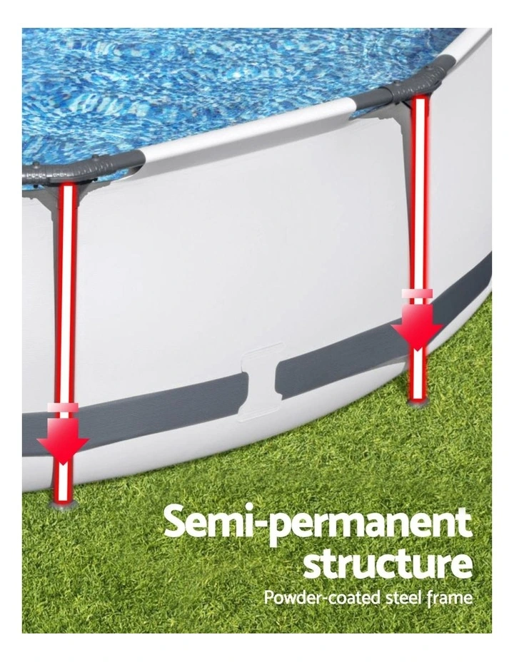 Bestway Swimming Pool 366x100cm Steel Frame Round Above Ground Pools w/ Filter Pump 9150L image 6