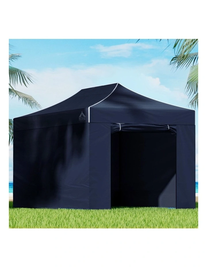 Instahut Gazebo 3x4.5 Pop Up Marquee Folding Tent Wedding Gazebos Camping Outdoor Shade Canopy Navy image 3