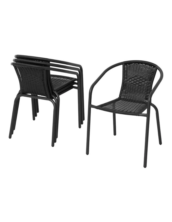 Gardeon Outdoor Dining Set 5 Piece Steel Stackable Chairs Table Patio Furniture image 5