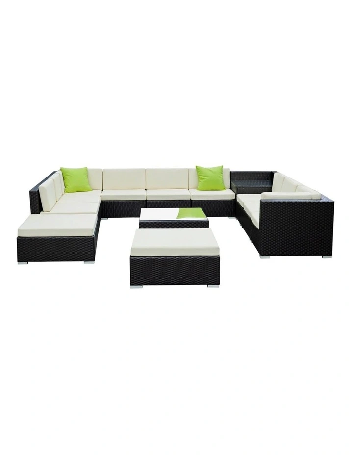 Gardeon 13-Piece Outdoor Sofa Set Wicker Couch Lounge Setting Cover image 2