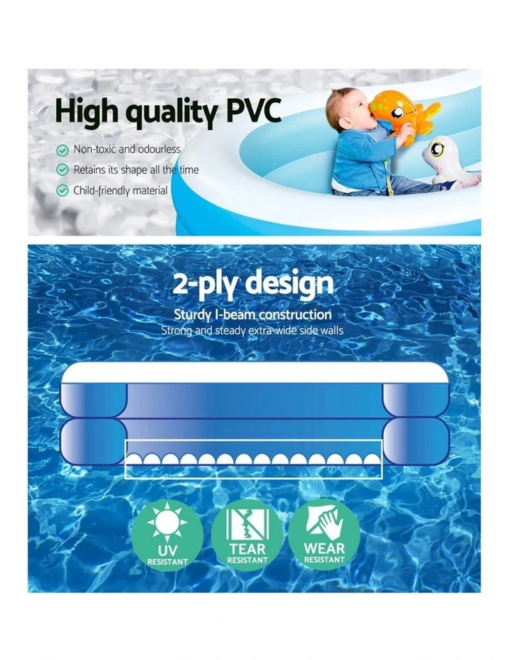 Bestway Kids Pool 262x157x46cm Inflatable Above Ground Swimming Pools 544L image 6