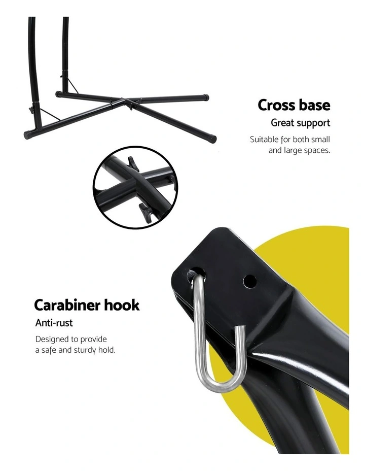Gardeon Hammock Chair Nest Web Outdoor Swing with Steel Stand 100cm image 6