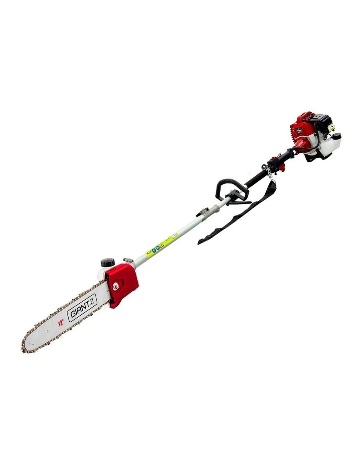 Giantz Pole Chainsaw 2 Stroke Petrol Tree Pruner Long Reach Saw 12 Inch Bar 2 In 1 image 2