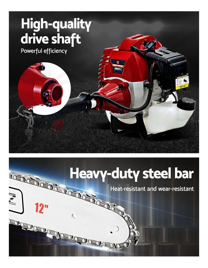 Giantz Pole Chainsaw 2 Stroke Petrol Tree Pruner Long Reach Saw 12 Inch Bar 2 In 1 image 6