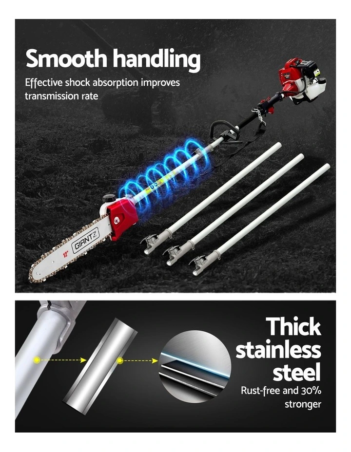 Giantz Pole Chainsaw 2 Stroke Petrol Tree Pruner Long Reach Saw 12 Inch Bar 2 In 1 image 7