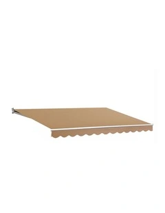 Instahut Retractable Folding Arm Awning Motorised Sunshade 4Mx3M Beige
