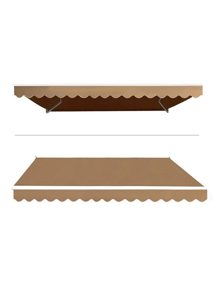Instahut Retractable Folding Arm Awning Motorised Sunshade 4Mx3M Beige image 2